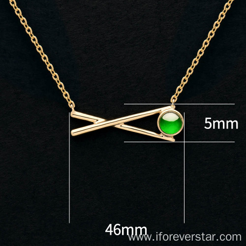 18K Gold Pure Green Color Icy Jadeite Pendant
